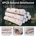 8 Pack Birch Logs for Fireplace Decor Crafts Versatile Unfinished Wood Gas Fireplace Logs: 2.3"-3.2" Dia. x 16.5" Long