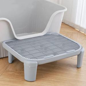 Cat Litter Mat Litter Trapping Mat,19.69"X15.95"X5.90"Litter Box Mat,Waterproof Cat Mats for Litter Large,Easy Clean,Non-Slip Litter Mat for Cat,Urine-Proof Kitty Litter Catcher Mat,Washable (Grey)