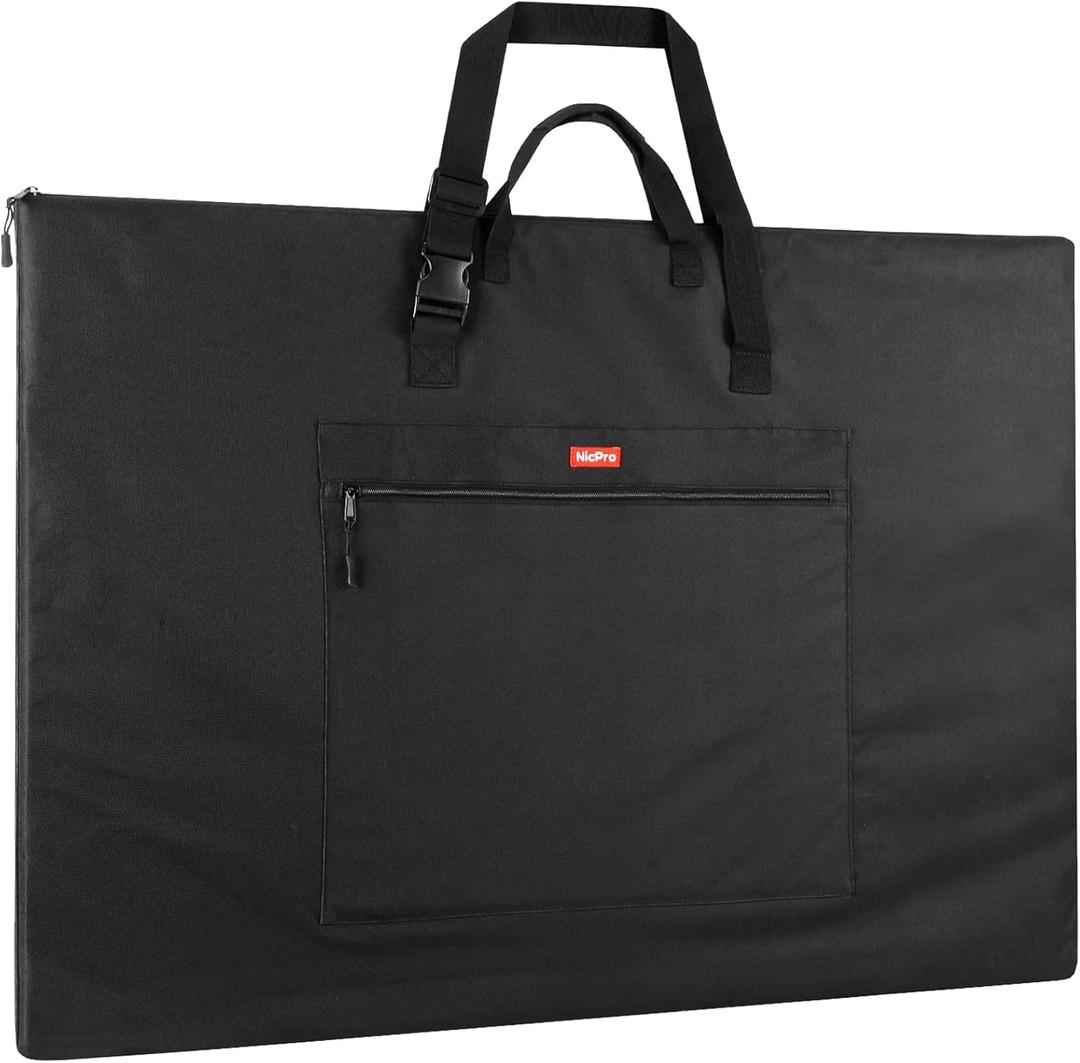 Nicpro Light Weight Art Portfolio Bag, 24 x 36 Inches Waterproof Art Portfolio Case with Shoulder & Handle Carry, for Artwork, Poster, Sketch Drawing, Canvas, Photography, Solar Panel Storage
