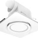 Bathroom Exhaust Ventilation with Light,164 CFM 0.7Sones Quiet Ceiling Mount Ventilation Fan,6000K 12W LED,White,110V Vent Fan Ceiling (6000K LED Light)