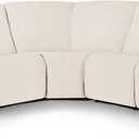 Ruaozz Sectional Sofa Covers Oversized L Shape 5 Seat Recliner Couch Covers - Washable Soft Extra Large Sectional Covers with Pockets (Ivory)