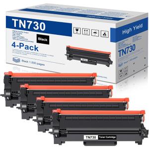 TN-730 TN730 Toner Cartridge Replacement for Brother TN730 Toner Cartridge - Black DCP-L2550DW MFC-L2710DW MFC-L2750DW HL-L2370DW Printer (4-Pack)