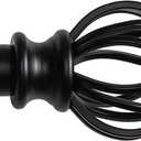 Black Curtain Rods for Windows 30-88 Inch Adjustable Heavy Duty Metal,1 Inch Pipe Decorative Modern Rustic Blackout Drapery Rods with Twisted Cage Finials