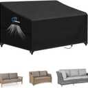 SIRUITON 2-Seat Heavy Duty Garden Patio Sofa/Loveseat/Bench Cover,100% Waterproof Outdoor Sofa Cover, Lawn Patio Furniture Covers Black,58" W x 32.5" D x 31" H