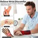 Cordless Wrist Heating Pad Massager, Red Light Heated Wrist Wrap with 3000mAh Battery, 3 Vibration and Heat Settings, Heated Hand Wrap for Arthritis, Carpal Tunnel Relief