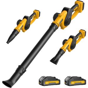 Leaf Blower Cordless with 2 Batteries and Fast Charger, 210 MPH Battery Powered Blower with 3 Nozzles, 3 Speed Modes, Lightweight & Small Electric Leaf Blowers for Lawn Care, House, Leaves, Dust, Snow