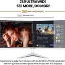 CRUA 34 Inch Ultrawide Curved Monitor, 21:9 UWQHD 3440x1440 100Hz 3800R IPS White Computer Monitors, FreeSync, Built-in Speakers, 120% sRGB, Blue Light Filter, HDMI 2.0 & DP 1.4, Wall Mountable