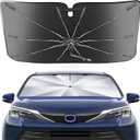 Portable Toyota Sienna Mini Van 2021-2025 Windshield Sunshade Umbrella with Carry Bag, 2 in1 Ice Crystal Durable Compact Shade Umbrella UPF50+ UV Front Window Heat Insulation Protection