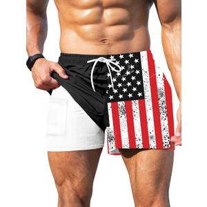 Keevoom Mens Swim Trunks Compression Liner Swim Shorts Quick Dry Swimwear Swimsuit Bathing Suits Board Shorts with Pockets (XXXL)