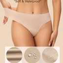 Battewa Seamless Women's Incontinence Underwear, Leak Proof Breathable Thongs Panties, 20ml Light Absorbency for Postpartum & Workout (M,Multicolor)