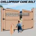 12" Heavy Duty Cane Bolt Gate Drop Rod Extra Thick Hardware Ground Latch for Wood PVC Vinyl Metal Fences Gates, Double Doors, Black Solid Steel-2 Pack