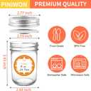 PINIWON Mason Jars 8 oz with Lids and Bands, 24 Pack Regular Mouth Half Pint Canning Jars, Small Mason Jars for Jam Jelly Honey DIY Projects, 48 Labels, Brush & String Included