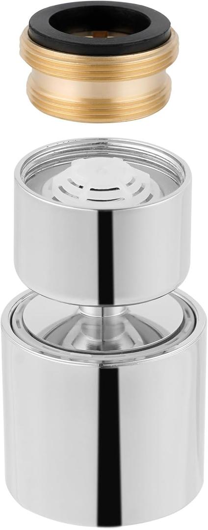 Hibbent NSF/ANSI/CAN 61 Certified Faucet Aerator, CUPC Certification 360 Swivel Kitchen Faucet Aerator, 2 Flow Sprayer Modes Water Saving Faucet Extender-55/64"-27UNS Female Thread/Polished Chrome