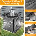 Kipiea 2 in 1 Upgraded Full Mesh Outdoor AC Unit Cover with Detachable 600D Waterproof Top, Air Conditioner Mesh Covers for Outside Units, for All Season (24" W x 24" D x 30" H)