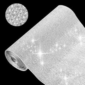 60750 Pieces Rhinestone Sheets 59 x 7.87 Inch Large Bling Crystal Rhinestone Sticker Sheet Self Adhesive Glitter Resin Drill Decoration for Car Phone DIY Craft