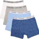 Calvin Klein Boys' Underwear Four Pack Boxer Brief Value Pack (Blue Grey White Basics)