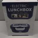 Electric Lunch Box Food Heater - 3 in 1 Portable Leakproof Heated Lunch Box for Car/Home/Adults with 1.5L Removable 304 Stainless Steel Container, Max 80W, 12V/24V/110V (DarkBlue)