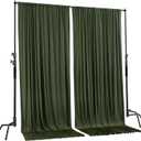 AK TRADING CO. 10 feet x 8 feet IFR Polyester Backdrop Drapes Curtains Panels with Rod Pockets - Wedding Ceremony Party Home Window Decorations - Olive Green