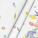 Horaldaily Spring Summer Tablecloth 60x140 Inch, Easter Watercolor Wild Flowers Tulip Lavender Blooming Floral Table Cover for Party Picnic Dinner Decor