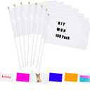 100pcs White Flag Blank Flags Small Mini Plain White 8.3 * 5.5in Marking DIY Flags On Stick,for Party Decorations for Parades,Grand Yard,Birthday,Dog Training Party Events (100)