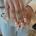 30 PCS White French Tip Press on Nails Medium Short Square Nails,SXVME Fake Nails Glue on Nails Short,Acrylic Nails False Nails,Stick on Nails Gel Nails Press ons