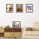 Giftgarden Brown 8x10 Picture Frame Set of 4, 9x11 Frames with Mat for 8 by 10 Photos, Rustic Walnut Wood-Color Frames for Wall or Tabletop