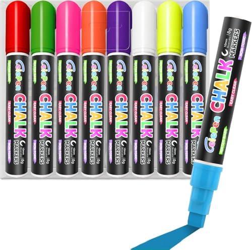 Celepen Window Chalk Markers for Cars Glass Washable, 7 Colors Jumbo Liquid Chalk Marker Pens with 10mm 3 in 1 Nib Wide Tip, Chalkboard Markers Car Window Paint Pen for Auto, Mirror, Poster