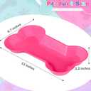 Nitial 60 Pcs Dog Bone Shaped Serving Trays, Plastic Dog Birthday Decorations Colorful Pet Patrol Plates Food Bowls Disposable Tableware Party Supplies(Sweet Color)