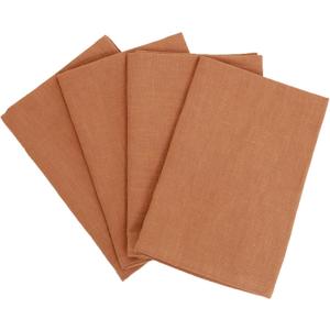 COTTONVILL 100% Pure Linen Cloth Napkins (20x20 inch 4 Pack, 04-Brown)