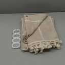 BTTN Boho Farmhouse Shower Curtain - Linen Rustic Heavy Duty Striped Fabric Shower Curtain Set with Tassel, Bohemian Vintage Country Cloth Shower Curtains for Bathroom，Grey，72" W x 84" L (Pack of 1)