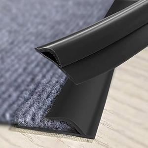 Carpet to Tile Transition Strip, Flexible Carpet Edging from Carpet to Tile Floor, Self Adhesive Cuttable Carpet Edge Trim Strip, （Black 20ft）