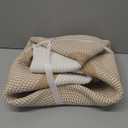 67L Large Blanket Basket, 20"x13" Woven Storage Baskets With Handle, Cotton Rope Blanket Basket Living Room, Baby Laundry hamper for Blanket, Nursery, Toy, Pillow (White & Brown)