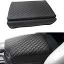 FZJDSD Microfiber Leather Console Lid Armrest Cover Cushion Pad Anti-Scratch Compatible with Toyota Tundra 2007-2013 Bucket Seat Compatible with Toyota Sequoia 2008-2015