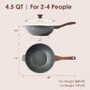 SENSARTE Nonstick Wok Pan with Lid 11-inch, Healthy Stir-fry Pan Induction Cookware with Swiss Granite Coating, Deep Frying Pan Skillet with Stay-cool Handle, PFOA Free