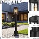 zeyu Outdoor Pole Light, with Pole Mount Base, 40.2 Inch, ZW118PL BK, Large
