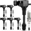 UF349 Ignition Coil & 224018H515 Double Iridium Spark Plug For Nissan Altima Maxima Murano Frontier Quest XTERRA Pathfinder NV1500 NV2500 NV3500/Infiniti l35 QX4/Suzuki Equator V6 Replaces #C1406