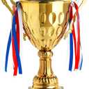 Juvale Trophy Award Cup - 16.63-Inch Gold-Plated Steel, Glossy Finish - 1st Place Award, Soccer Cup & Football Trophy