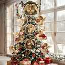 Christmas Angel Tree Topper 9Pcs Vintage Retro Ornament Tree Decorations for Xmas Tree Top Decoration Indoor Outdoor Home Decor Holiday Party