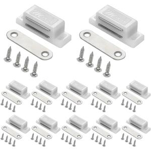12 Pack Cabinet Magnets Magnetic Door Catch for Kitchen Bathroom Cupboard Wardrobe Closet Closures Cabinet Door Drawer Latch 15 lbs Screws Included (White)