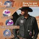 Western Embroidered Iron On Patches for Hats: Meneng 45Pcs Cowboy Sew On Applique Patches for Jackets Backpacks Clothing - Vintage Embroidery Patch for DIY Accessories