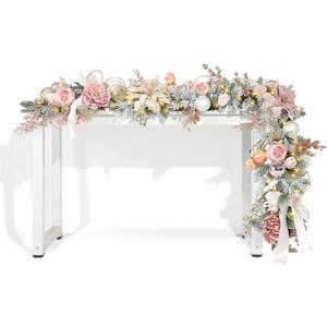 WBHome Pre-lit 6 Feet/72 Inch Christmas Garland, Rose Gold Lighted Garland with 50 LED Lights for Indoor Outdoor Xmas Decor Holiday Decorations, Battery Operated (Batteries NOT Included)