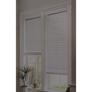 Allen + Roth 2-in Room Darkening Cordlees Faux Wood Blind White Size 71in×60in.