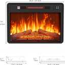 YITAHOME 24" Electric Fireplace Insert, Fireplace Heaters with Log Set, 24"x17.5"