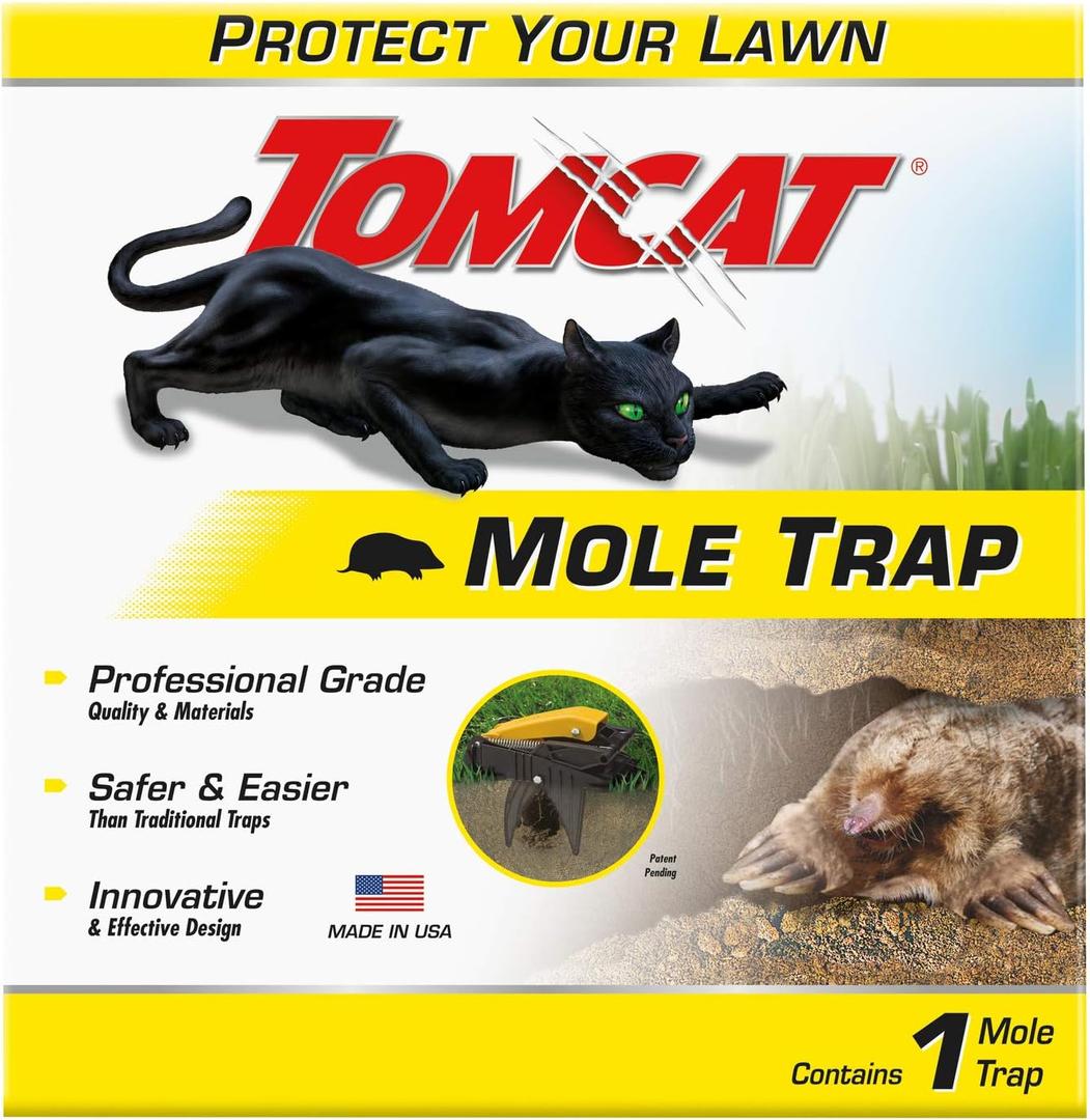 Tomcat Mole Trap, Innovative and Effective Mole Remover Trap Kills Without Drawing Blood, Reusable and Hands-Free, 1 Trap