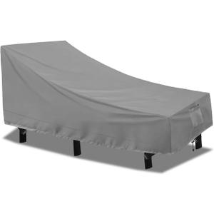PureFit Outdoor Chaise Lounge Cover, Lounge Chair Covers Waterproof Patio Furniture Lounge Chair Cover, UV Resistant & Weatherproof, 1 Pack, 78"L x 35.5"W x 33"H Inches, Gray (Grey)