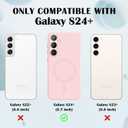 for Samsung Galaxy S24 Plus 5G Magnetic Case, Cute Soft Liquid Silicone Case for Women Girls Men Anti-Scratch Bumper Shockproof Camera Lens Protection Cover for Samsung Galaxy S24 Plus-Pink