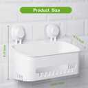 LUXEAR Suction Cup Shower Caddy - No Drilling Removable Shower Caddy - Powerful Suction Shower Organizer Max Hold 22lbs, Waterproof Suction Storage Basket for Bathroom & Kitchen