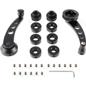 ALAVENTE Car Window Crank Handle Winder Billet Aluminum Universal Car Wagon Door Window Winder Crank Riser Replacement, 1 Pair (Black)