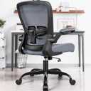 FelixKing Office Chair, Ergonomic Desk Chair with Adjustable Height and Lumbar Support Swivel Desk Computer Chair with Flip up Armrests for Conference Room (Dark Gray) (FK918)