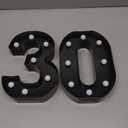 Pooqla Decorative Led Light Up Number Letters, Black Plastic Marquee Number Lights Sign for 30th Birthday Party Wedding Decor Battery Operated Black Decoration 30